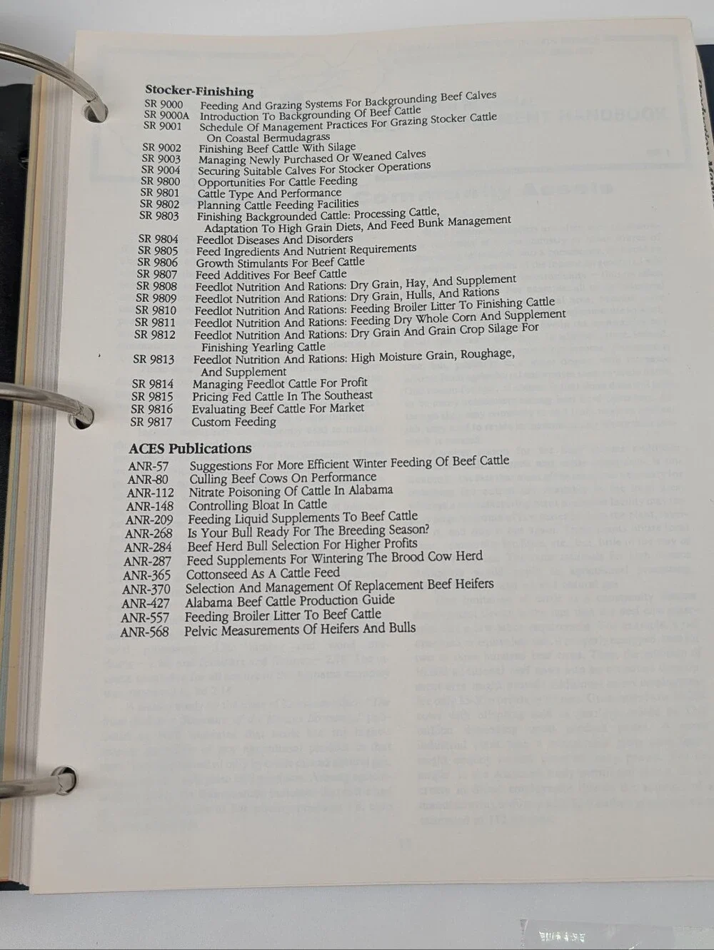 Vintage Alabama Beef Handbook - Circular ANR-600AL Cooperative Extension Service